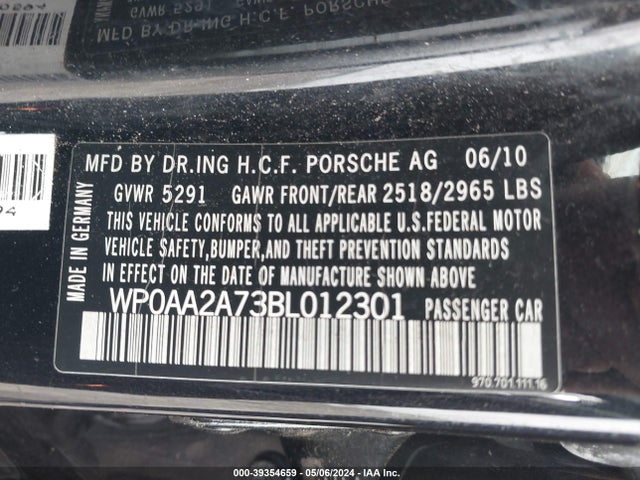 2011 PORSCHE PANAMERA WP0AA2A73BL012301 Photo 8