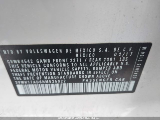 3VWH17AU6HM525922 Volkswagen Golf Alltrack Tsi S/tsi Se/tsi Sel