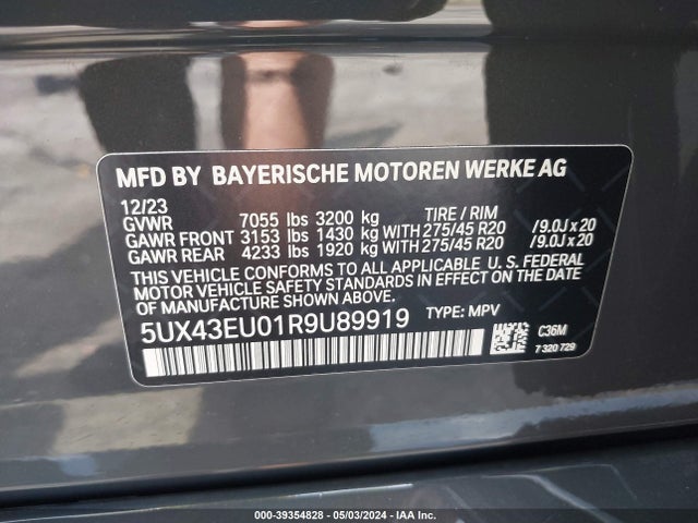 5UX43EU01R9U89919 BMW X5 Phev Xdrive50e