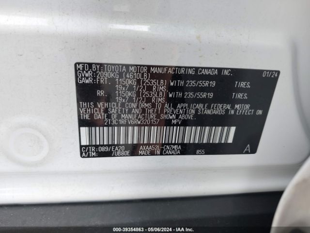 2T3C1RFV6RW320157 Toyota Rav4 Xle Premium