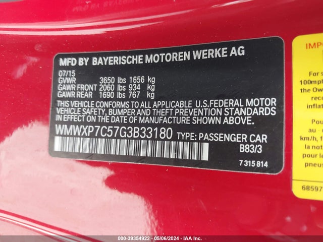 2016 MINI HARDTOP WMWXP7C57G3B33180 Photo 8