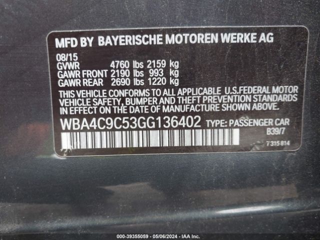 WBA4C9C53GG136402 BMW 428i Gran Coupe Xdrive