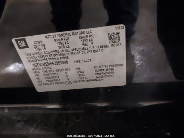 1GTV2UEH8EZ207440 GMC Sierra 1500 Sle