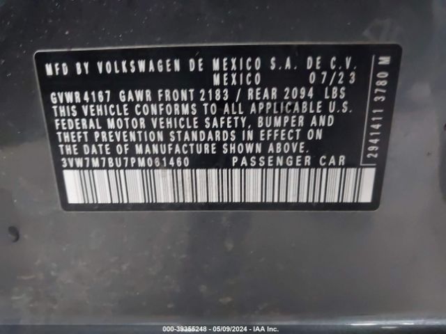 3VW7M7BU7PM061460 Volkswagen Jetta 1.5t Se