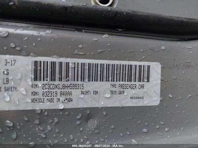 2C3CDXGJ8HH599315 Dodge Charger R/t Scat Pack Rwd
