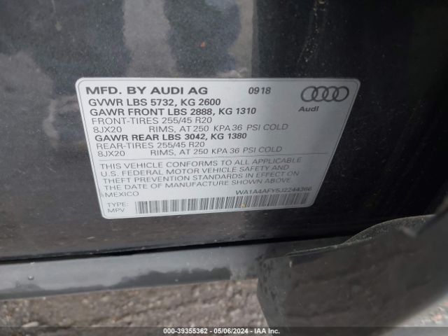 WA1A4AFY5J2244366 Audi Sq5 3.0t Premium Plus