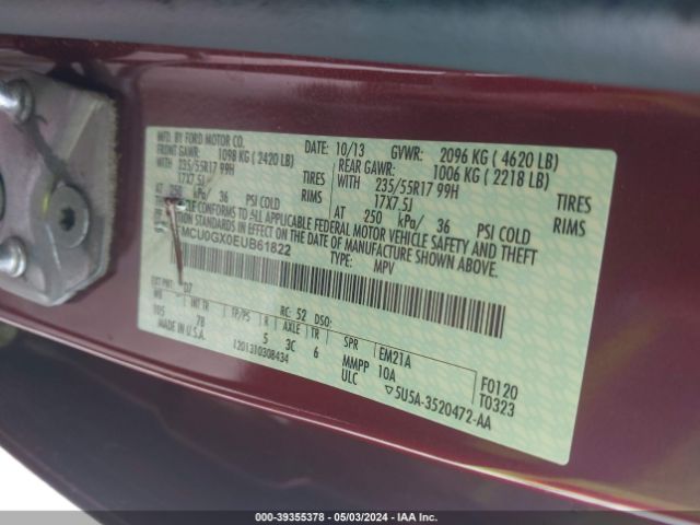 1FMCU0GX0EUB61822 Ford ESCAPE SE