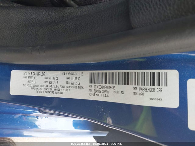 Chrysler 200 Limited 2015 1C3CCCAB0FN649433 Image 9