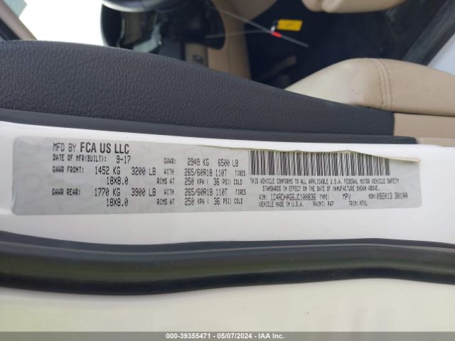 1C4RDHAG6JC100836 Dodge Durango Sxt Rwd