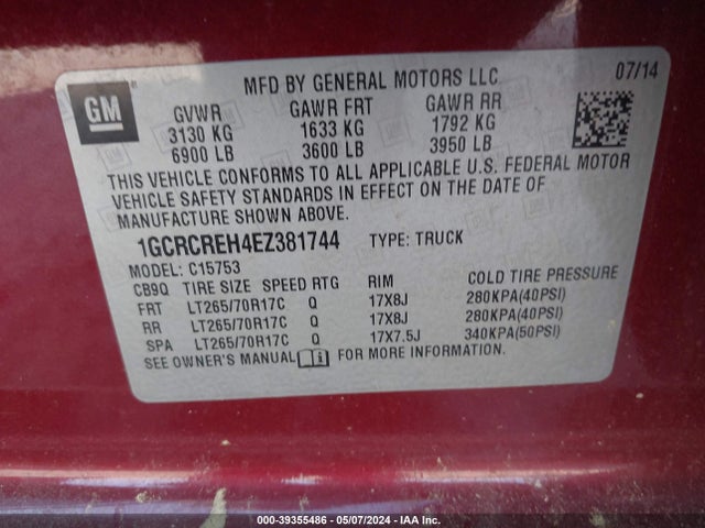 Chevrolet Silverado 1500 1lt 2014 1GCRCREH4EZ381744 Image 9