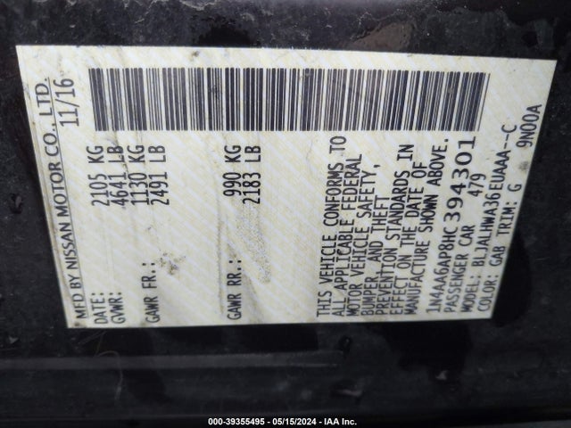 Nissan Maxima 3.5 Platinum 2017 1N4AA6AP8HC394301 Image 9