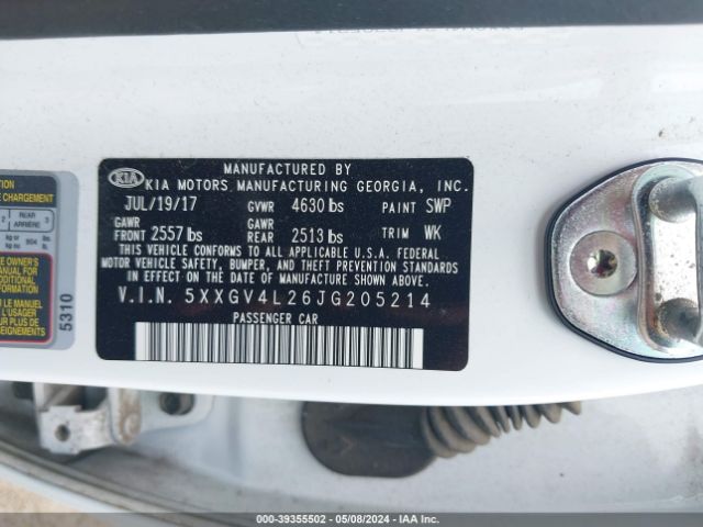 5XXGV4L26JG205214 KIA Optima Sx Turbo