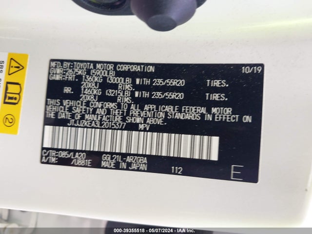 JTJJZKEA3L2015377 Lexus Rx 350l Luxury