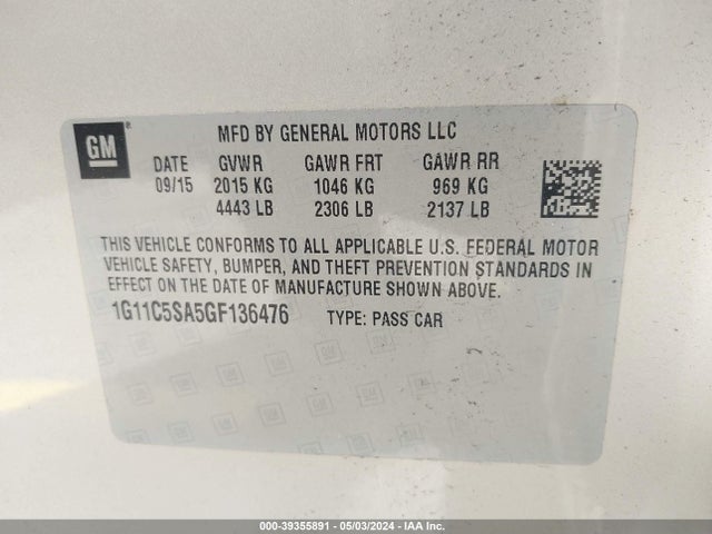 Chevrolet Malibu Limited Lt 2016 1G11C5SA5GF136476 Image 9