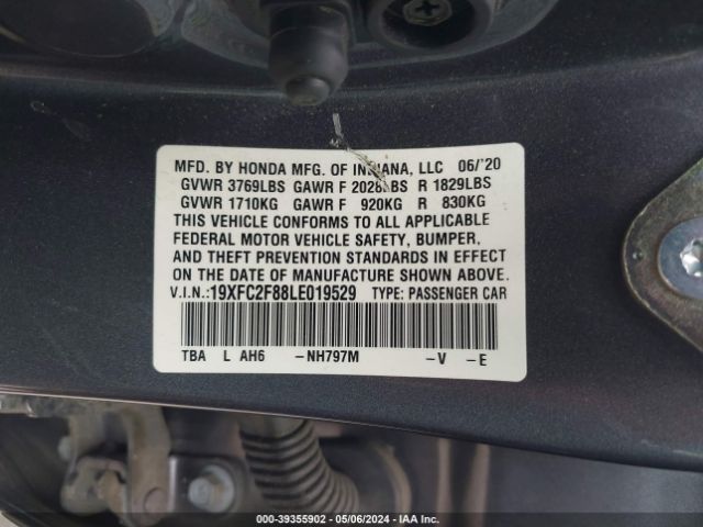 19XFC2F88LE019529 Honda Civic Sport