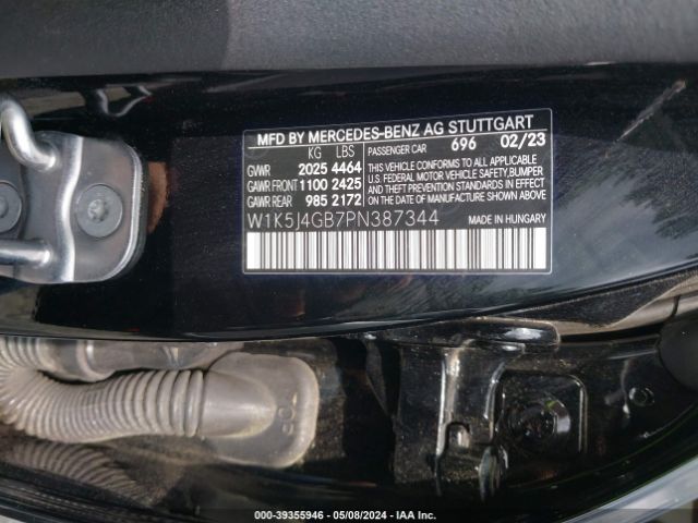 W1K5J4GB7PN387344 Mercedes-Benz Cla 250 Coupe