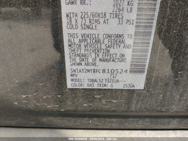 5N1AT2MT8FC810524 Nissan Rogue Sl