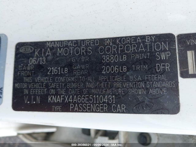 KIA FORTE LX 2014 KNAFX4A66E5110431 Image 9