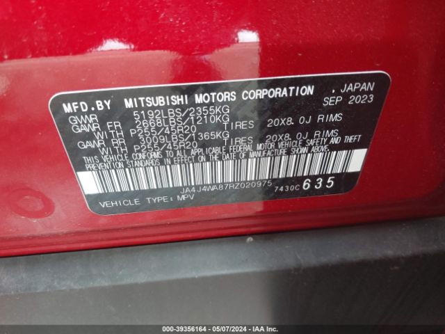 JA4J4WA87RZ020975 Mitsubishi Outlander Sel 2.5 S-awc