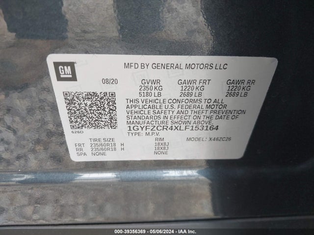 1GYFZCR4XLF153164 Cadillac Xt4 Fwd Premium Luxury
