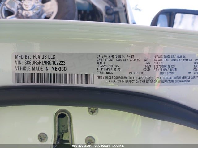 RAM 2500 Tradesman  4x4 8' Box 2024 3C6UR5HL9RG102223 Image 9