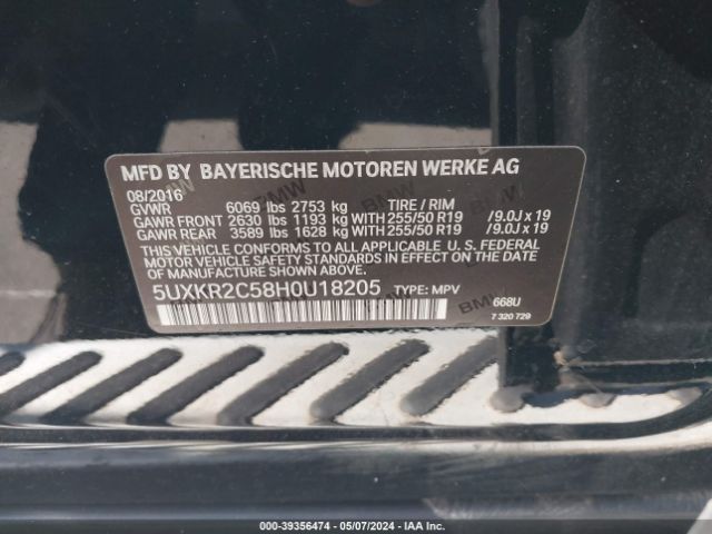 5UXKR2C58H0U18205 BMW X5 Sdrive35i