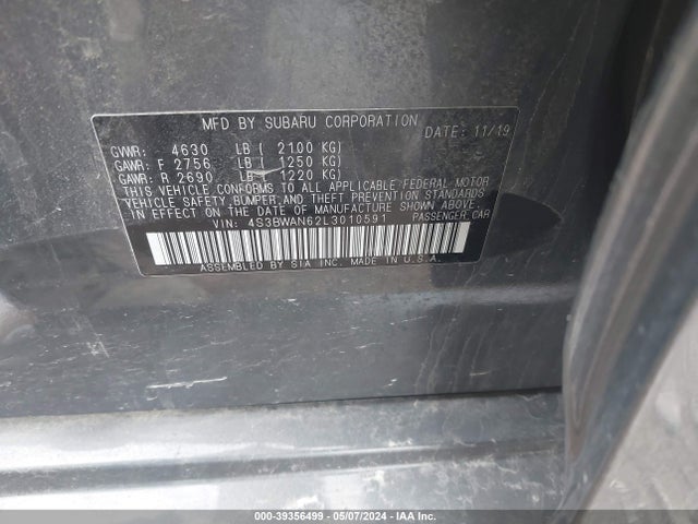 4S3BWAN62L3010591 Subaru Legacy Limited