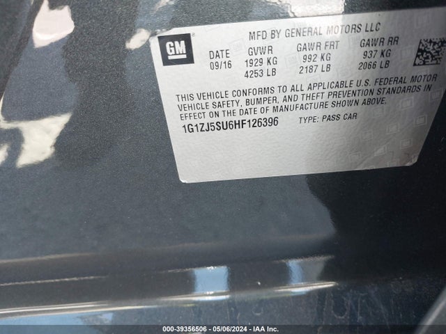 1G1ZJ5SU6HF126396 Chevrolet MALIBU HYBRID