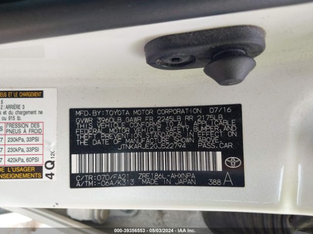 JTNKARJE2GJ522794 Scion IM