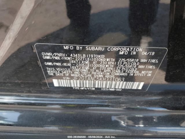 JF2GTANC5KH331063 Subaru Crosstrek 2.0i Limited