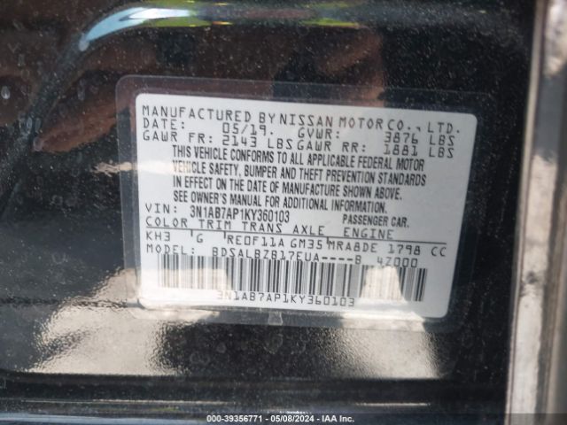 3N1AB7AP1KY360103 Nissan SENTRA S