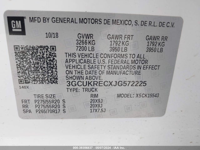 Chevrolet Silverado 1500 2lt 2018 3GCUKRECXJG572225 Image 9
