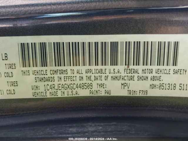 1C4RJEAGXGC448509 Jeep Grand Cherokee Laredo