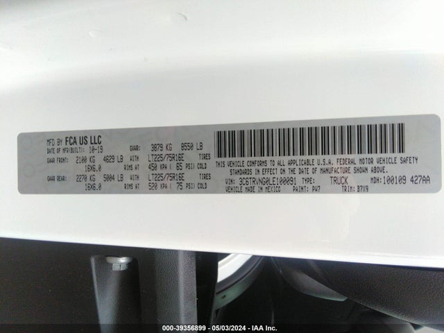 3C6TRVNG0LE100091 RAM Promaster 1500 1500 Standard