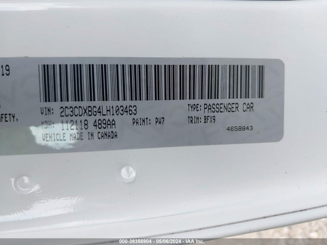 Dodge Charger Sxt Rwd 2020 2C3CDXBG4LH103463 Image 9