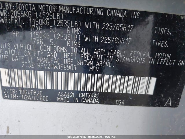 Toyota RAV4 LE 2017 2T3ZFREV2HW358903 Image 9