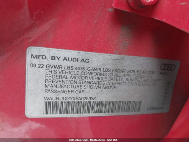 WAUHUDGYXPA025936 Audi A3 Premium Plus 40 Tfsi Quattro S Tronic