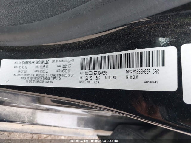 1C3CCCBG2FN640999 Chrysler 200 S