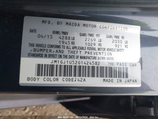 JM1GJ1U52G1424582 Mazda Mazda6 I Sport