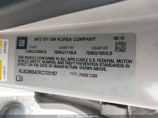 Chevrolet Spark Ls Cvt 2019 KL8CB6SA7KC703167 Image 9