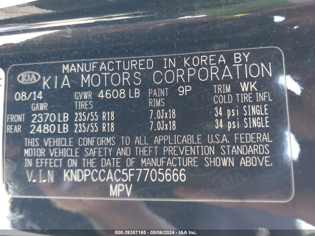 KIA Sportage Ex 2015 KNDPCCAC5F7705666 Image 9