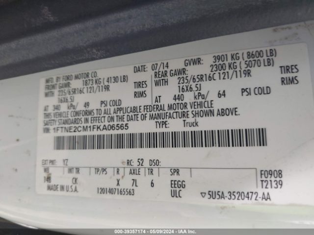1FTNE2CM1FKA06565 Ford Transit-150