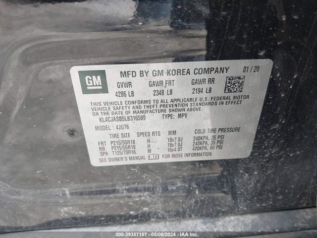 KL4CJASB5LB316589 Buick Encore Fwd Preferred