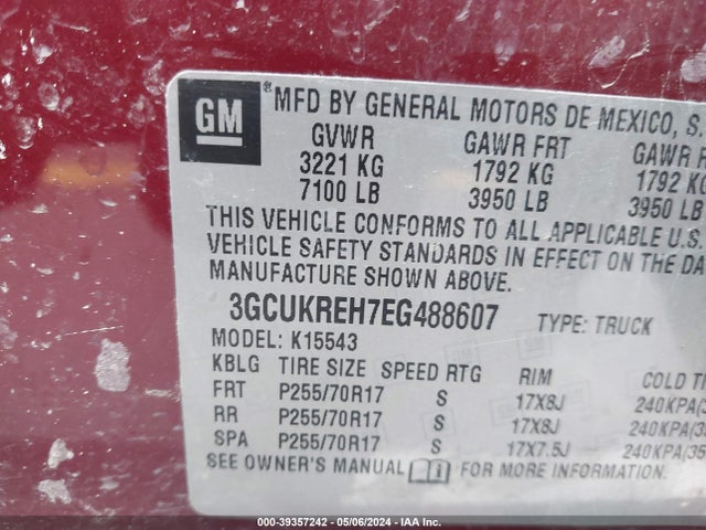 Chevrolet Silverado 1500 1lt 2014 3GCUKREH7EG488607 Image 9
