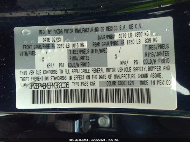 Mazda Mazda3 2.5 S Select 2023 3MZBPABM5PM363036 Image 9