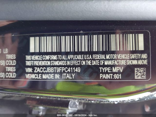 ZACCJBBT9FPC41149 Jeep Renegade Latitude