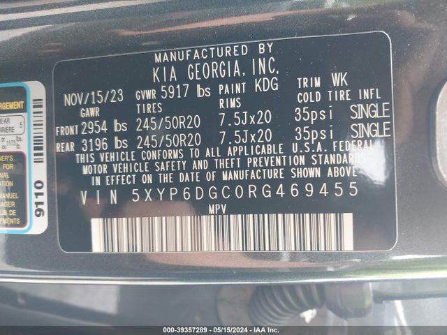 KIA Telluride S 2024 5XYP6DGC0RG469455 Image 9