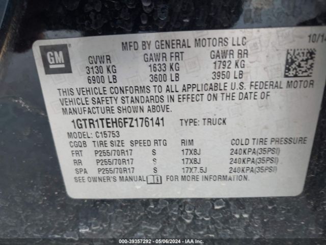 1GTR1TEH6FZ176141 GMC SIERRA 1500