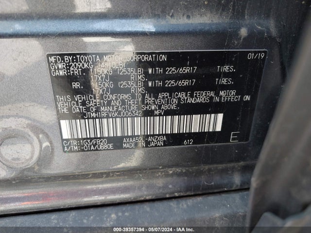 Toyota RAV4 LE 2019 JTMH1RFV6KJ006342 Image 9