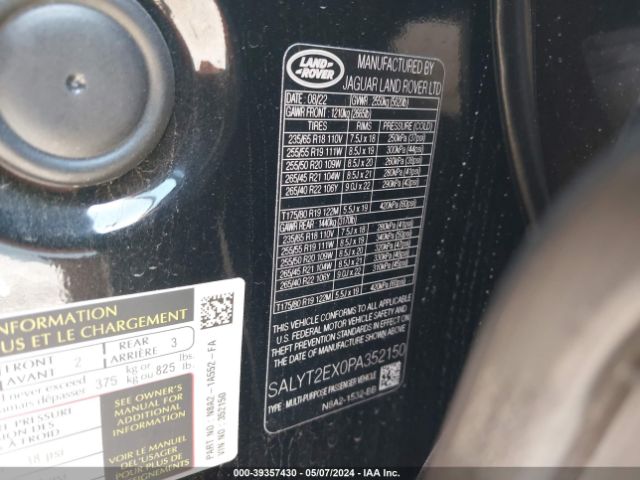 SALYT2EX0PA352150 Land Rover Range Rover Velar P250 R-dynamic S